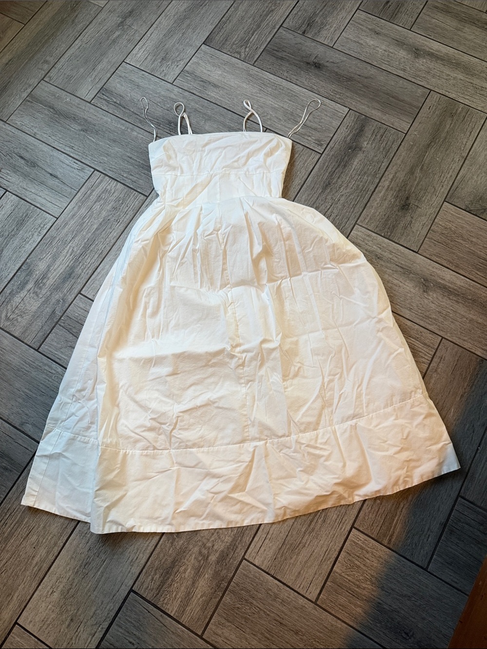 Rachel Zoe White Strapless Cotton Sundress